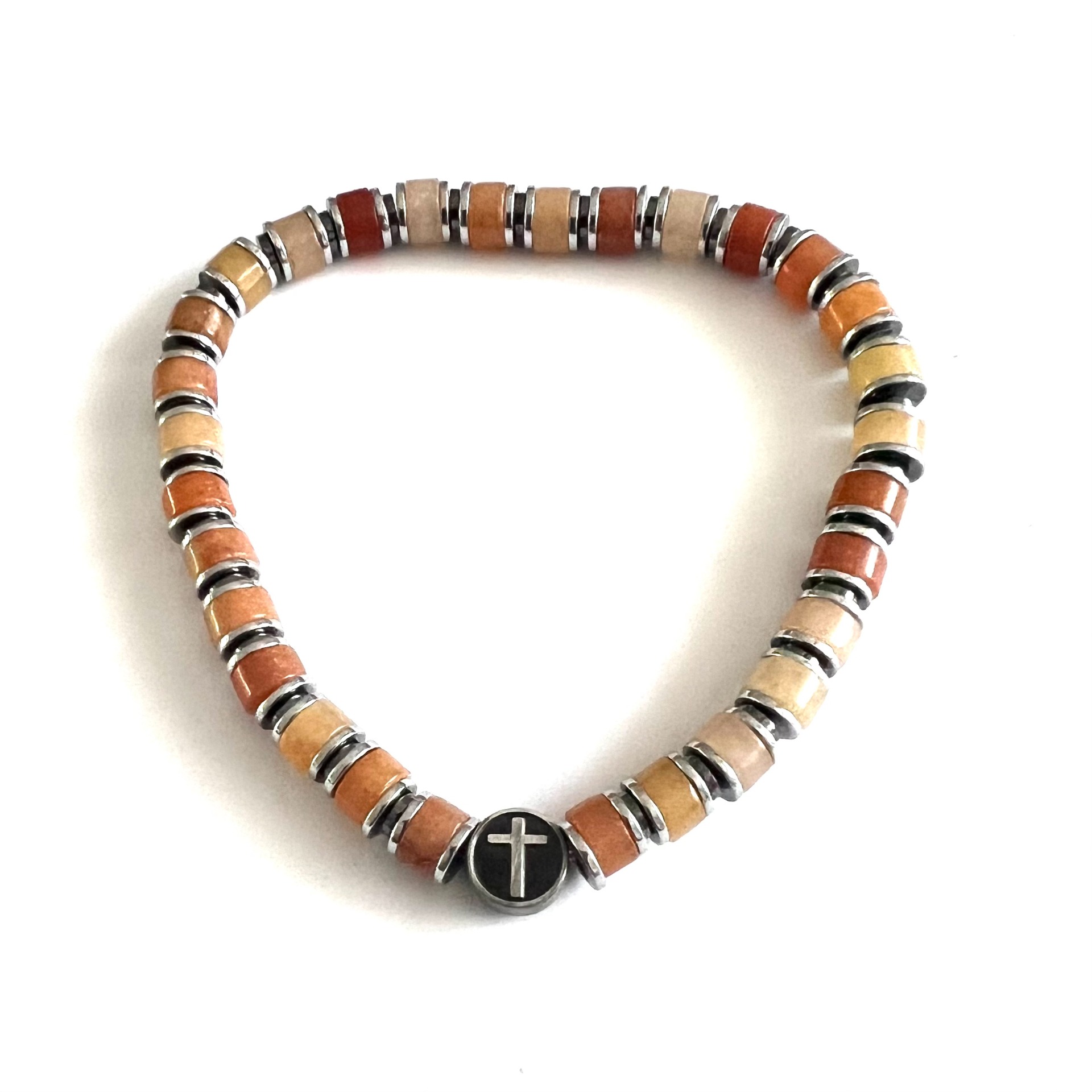 kralen-armband-zalm-bruin