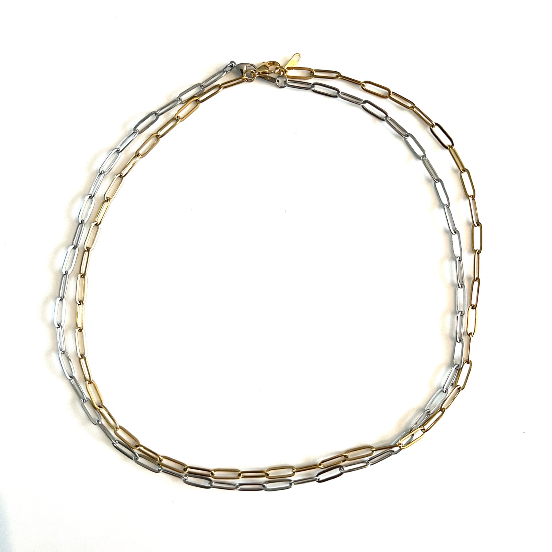 rvs-ketting-ovale-kralen-goud-en-zilver