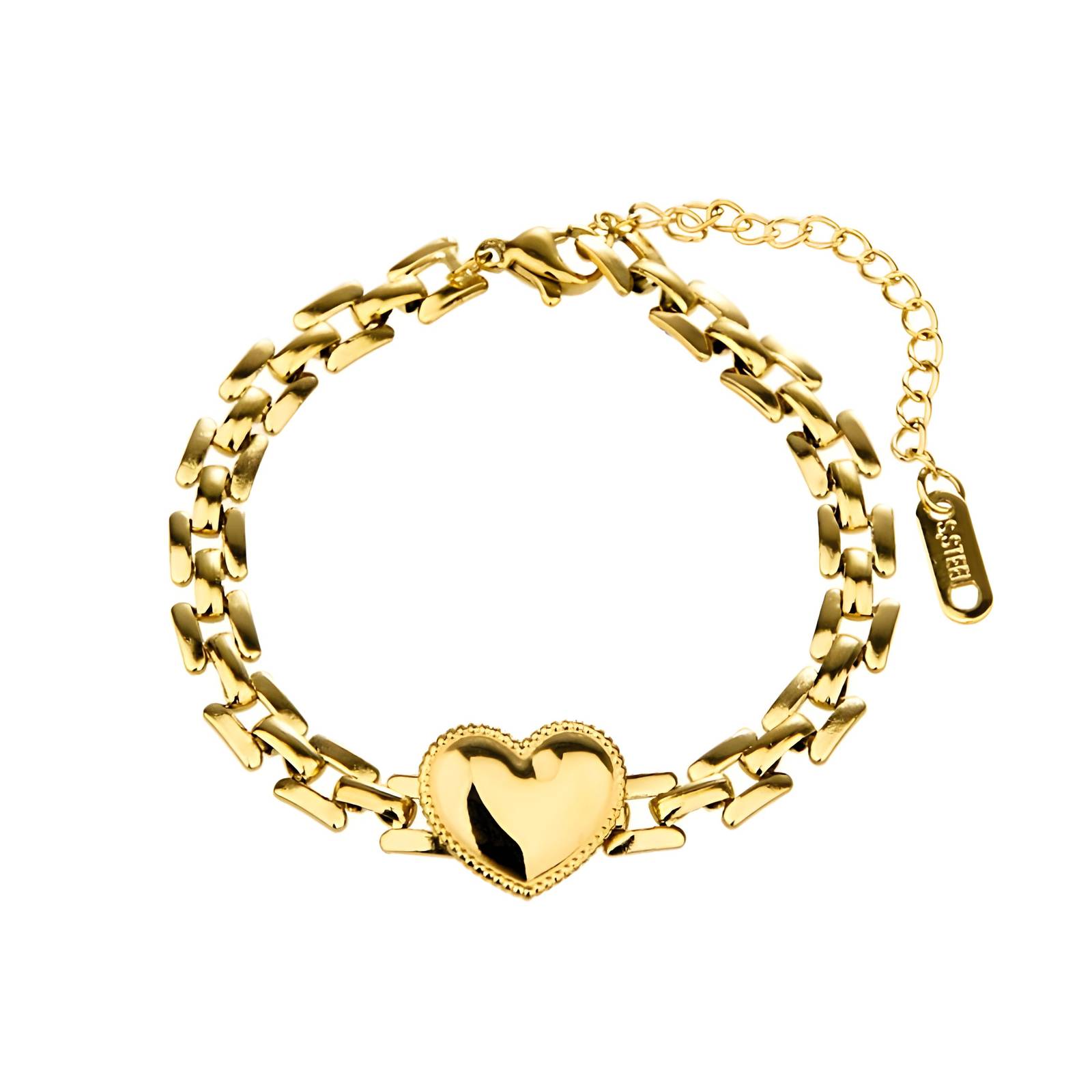 Armband-hart-brede-schakel-18K