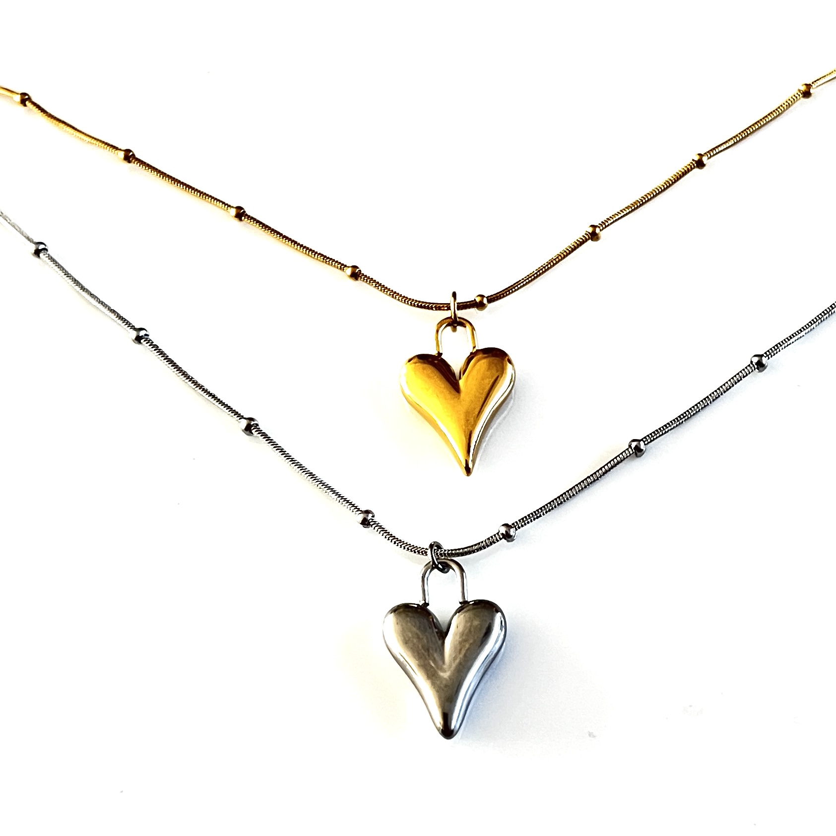 balletjes-ketting-hartje-goud-en-zilver